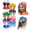 Pacote com 9 laços de cabelo multicoloridos de 8,9 cm (3,5 polegadas), laços de fita de gorgorão com babados em camadas e presilhas para bebês e 1