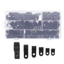 400Pièces Clips En Nylon R-Type Pour Organisateur De Fils Et Câbles