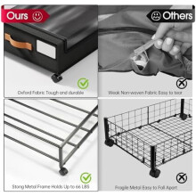Cajón de almacenamiento debajo de la cama con ruedas, 30,7 x 16,9 x 6,7 pulgadas,