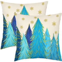 Blaue Weihnachtskissenbezüge, 40 x 40 cm, 2er-Set