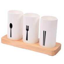 3Sets Kompakter Tableware Organizer Essstäbchenständer Mehrfarbig