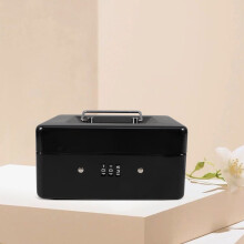 Lockable Storage Box With Combination Lock Metal Money Safe Box With Removable Tray Safe Lock Box Secure Cash Box For Home Office