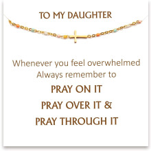 Kreuzarmband für Damen, christlicher Schmuck für Damen, Geschenkidee für Freundin, Partnerin, Tochter oder Schwester, Boho-Armband aus Gold