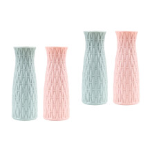 Set di 4 vasi per composizioni floreali, in finta rattan intrecciato, ideali per la casa e il dormitorio.