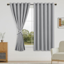 Blackout Curtains Silver Grey 70x63 Inch Set of 2