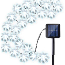 Solar Flower String Lights, 39ft 100LED Lotus Fairy Lights, 8 Modes, Waterproof, Indoor/Outdoor, Garden/Wedding Decor (Cool White)