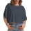 Oversized crop top med rund hals og drop-shoulder til kvinder 1