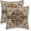 Fețe de pernă decorative din in, model boho, 45x45 cm, set de 2 1
