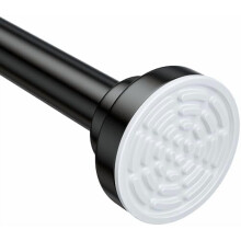 32-92" Rustproof Tension Shower Curtain Rod, Non-Slip Spring Design, No-Drill Adjustable for Bathroom/Kitchen/Closet (Black)