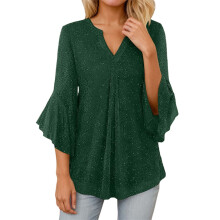 Carnival Dame Paillet Top Langærmet T-shirts Feriebluse Mode Løs Rund Hals Casual Elegant Glitrende Top til Daglig Brug