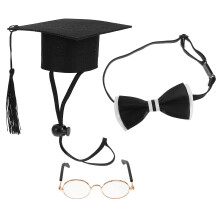 3Sets Pet Afstudeerkostuum Set Zwart Voor Party Decoratie