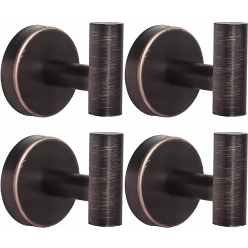 Schwarze, matte Edelstahl-Wandhaken, 4er-Pack
