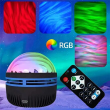Luz Noturna de Boreal, Lâmpada de Projeção LED, Controle Remoto, Recarregável Por USB, Luz Colorida para Decoração de Atmosfera