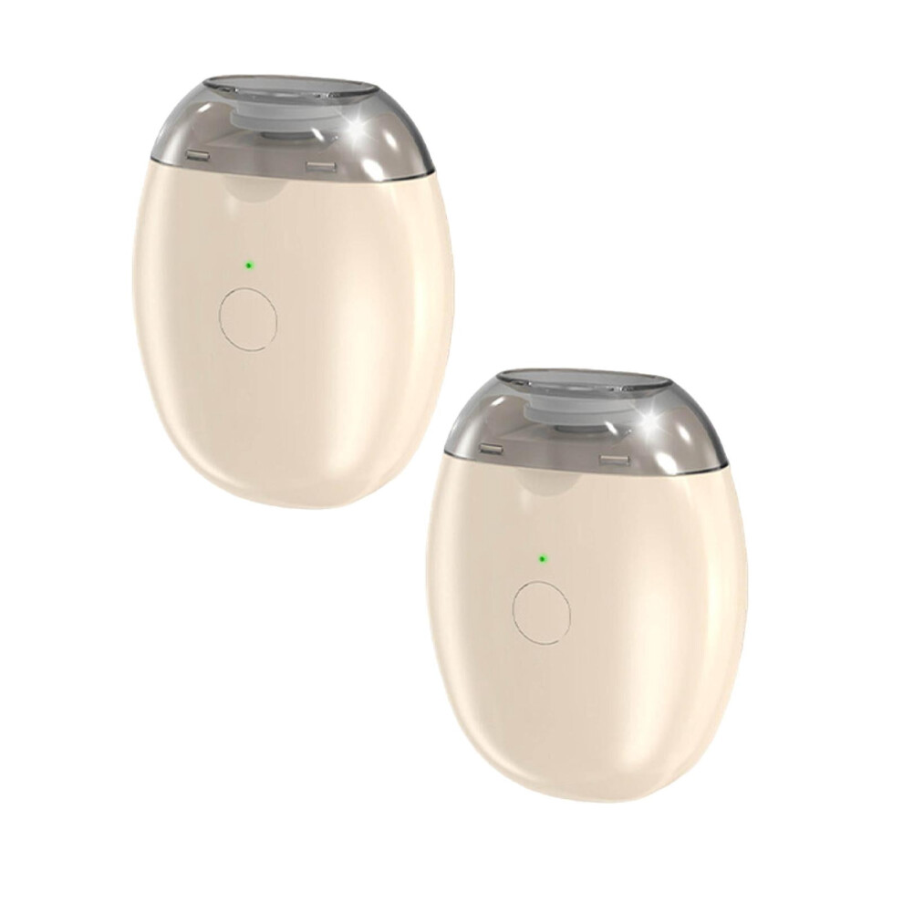 Yocbz 2-Pack Mini Auto Nail Grinder, 3-Speed Portable Electric Clipper With Led 360 Silent Polish & Trim, – Compatible With Usb Light/Beige