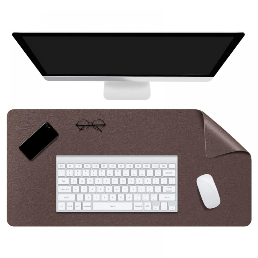 Dual Sided Leather Desk Pad,Pu Desk Mat,Waterproof Desk Protector,Desk Mouse Pad For Office/Home/Gaming/Decor(,31.5"X 15.7") Brown 9357860927680