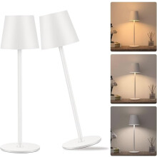 Lampada da scrivania a LED portatile ricaricabile da 15 pollici, bianca, 2 pezzi