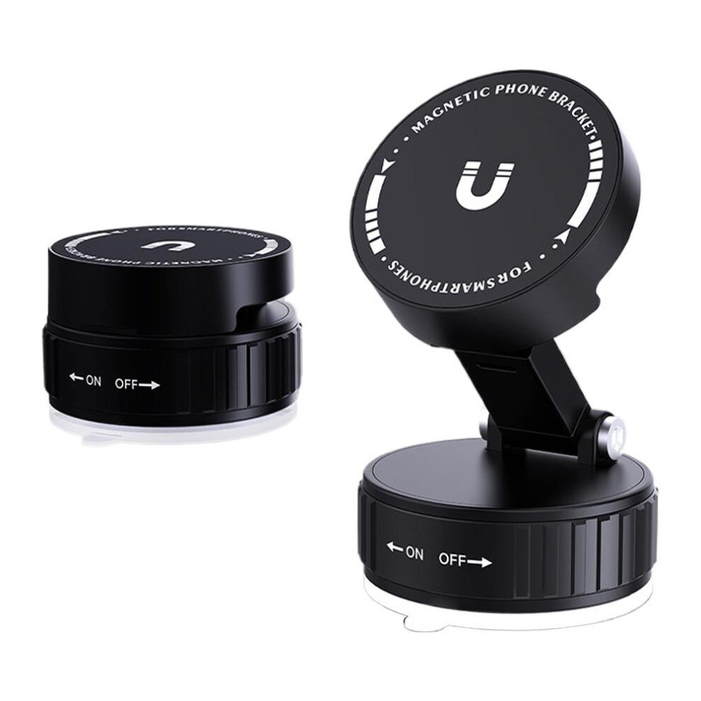 Vacuum Magnetic Phone Holder For Car 360 Adjustable Rotatable Foldable For All Smartphones Black/White 9357860927475
