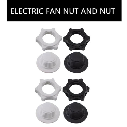 4Pcs White/Black Nut Floor Fan Base Fixing Nut ABS Texture Base Fasteners Suitable for Home and Office Use 2