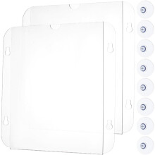 2 Pack Clear Acrylic Sign Holder 11.1x10.4 Inch High Transparency Suction Cup Holders Acrylic Frames Wall Mount for Glass Door
