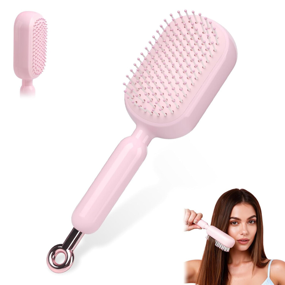 Self-Cleaning Retractable Hair Brush with Air Cushion