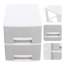OUNONA Grey Plastic Storage Drawers with Multilayer Design for Small Items Organization and Home Storage 2 Layers