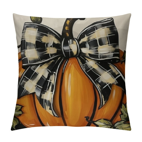 Housse de coussin lombaire citrouille d'Halloween
