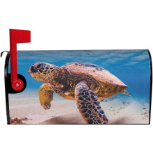 Housse de boîte aux lettres Tortue marine imperméable à fixation magnétique 53 x 46 cm
