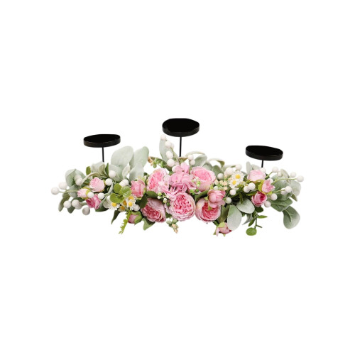 Candelabro de mesa con peonía artificial – 55 cm