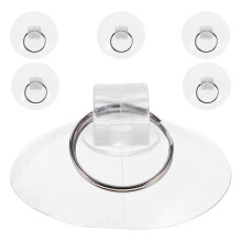 6 Pcs Rubber Suction Cup Hook 5.50X5.50X3.00CM Transparent