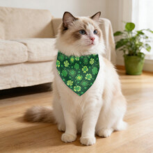 Howilath Saint Patrick's Day Leave Bandana Adjustable Kerchief For Small Medium Large And Cats (D)