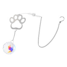 5Pcs Suncatcher Memorial Ornament with Dog Cat Paw Prints