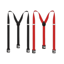 GASTROPOD 2Pcs Suspenders for Men Heavy Duty 3 Clips Adjustable Length Unisex Suspenders Strong Elastic Sports Suspenders 0.98x35.43in,Black,Red