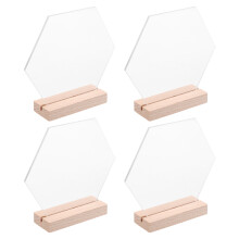 16Pcs Decorative Acrylic Wedding Table Number Holders with Wood Stand