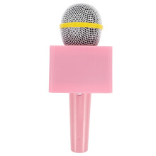 2Pcs Plastic Kids Karaoke Microphones Pink Stage and Props