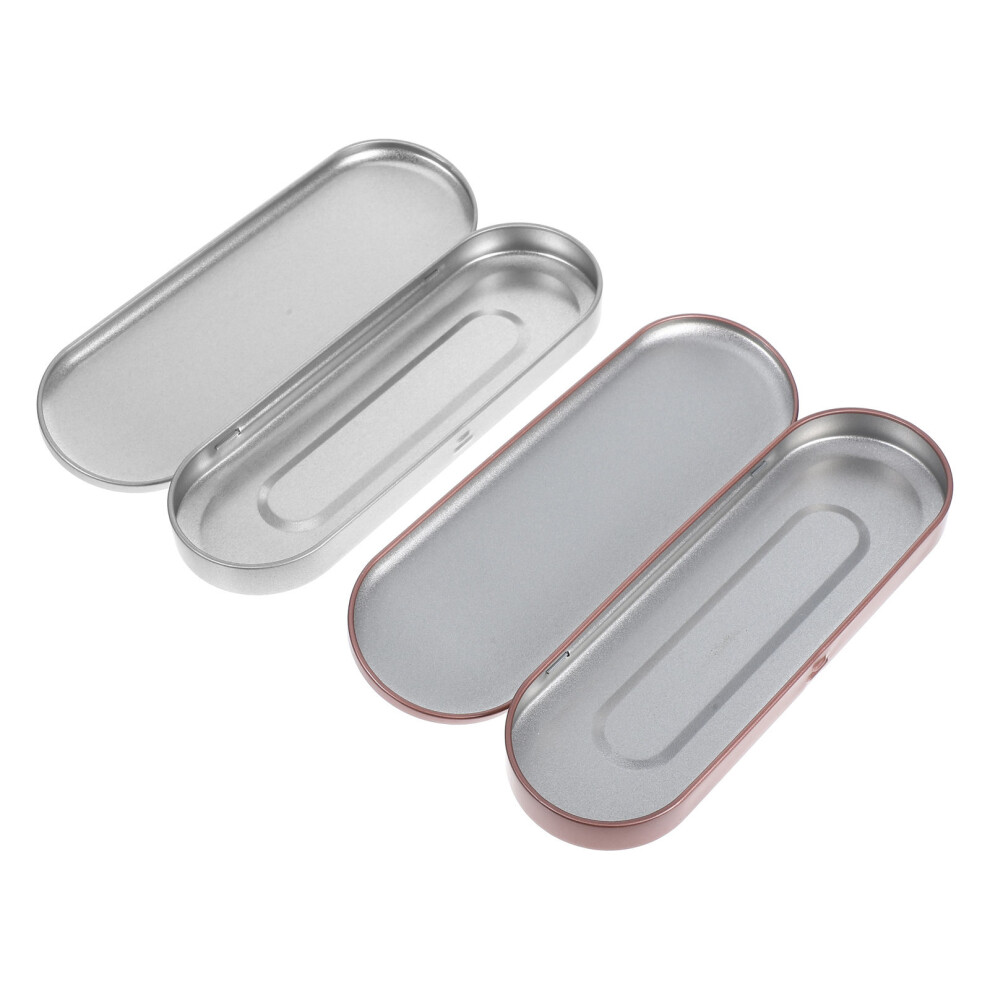 Totority 4Pcs Metal Tin Boxes With Hinged Lid Multipurpose Storage Case