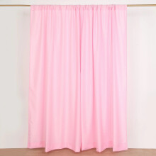 BalsaCircle 2 Panels Pink 8 feet Polyester Drapery Backdrop Curtains Rod Pockets Party Events Decorations Supplies