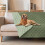 Capa impermeável reversível para cama de cachorro, 82x102 polegadas (208x259 cm), verde escuro/claro, para sofá/poltrona, compatível com cães e 1