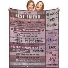 Best Friend Blanket for Women – Friendship Gift, Throw Blanket for Bed/Sofa/Travel (Red, 50x60)