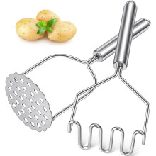 Potato Masher, 2 Pack Stainless Steel Integrated Kitchen Tool Food Masher for Potatoes, Vegetables, Berries, Fruits, Baby Food, Avocado