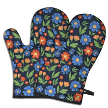 Gants de cuisine Pioneer Flower à motif floral, lot de 2, résistants à la chaleur, 19,5 cm x 30,5 cm