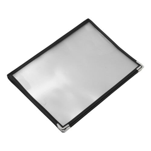 2Pcs Tear-Resistant Transparent Menu Holder with Flexible Page Binders