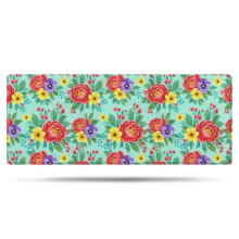 Pioneer Flower Floral badeværelsestæppe, skridsikker mikrofibermåtte med gummibagside, blød 61 x 150 cm bademåtte, kompatibel med alle gulve