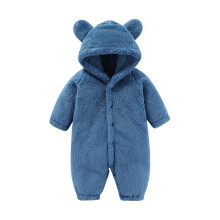 Kombinezon z kapturem Lulshou Bear Ear z polaru dla niemowląt – gruby zimowy kombinezon z długimi rękawami, kombinezon wspinaczkowy (6 m),