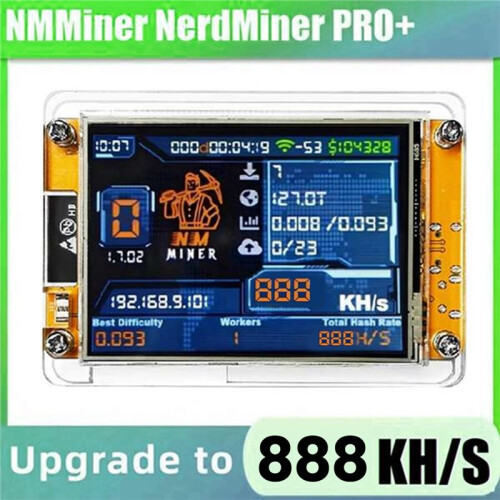 Minerador Solo de Bitcoin e Criptomoedas com 4 Slots e Suporte de 888KH/S NMMiner + 4 Slots, Tela Inteligente de 2,8 Polegadas para Uso Doméstico 1