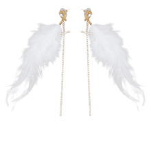 3Pairs White Alloy Drop Earrings Long Tassel Bohemian Style