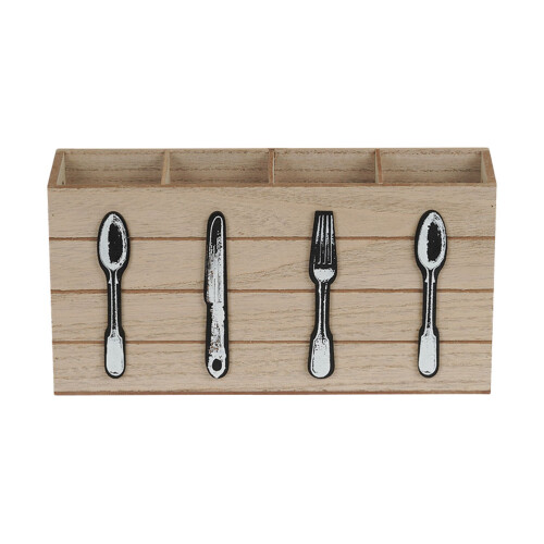 2Pcs Wooden Kitchen Utensil Organizer Assorted Color Fork Spoon Holder