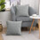 Chenille putetrekk 16x16 grå sett med 2 5