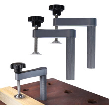 Bankklem, 3/4" (19 mm) Holdfast klem met gat, verstelbare MFT tafelklem van roestvrij staal voor houtbewerkingsgereedschap (2 stuks)