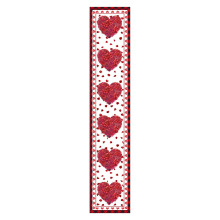 Chemin de table Cœur et Rose – Polyester antidérapant et anti-boulochage, décoration Saint-Valentin/mariage/dîner, compatible avec les tables