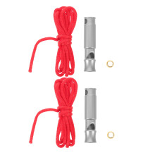 2Pcs Portable Stainless Steel Survival Whistles for Hiking and Camping
